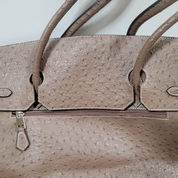 Brown Leather Purse / Handbag with clasp closure - Picture 11 of 14